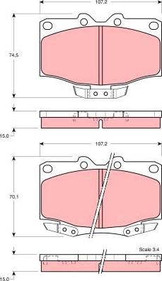 TRW GDB1133DT - Гальмівні колодки, дискові гальма autozip.com.ua