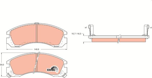 TRW GDB1126 - Гальмівні колодки, дискові гальма autozip.com.ua