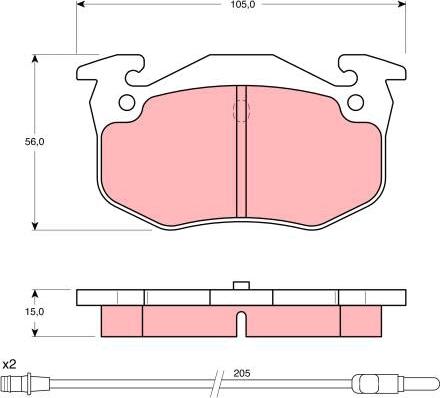 TRW GDB1120 - Гальмівні колодки, дискові гальма autozip.com.ua