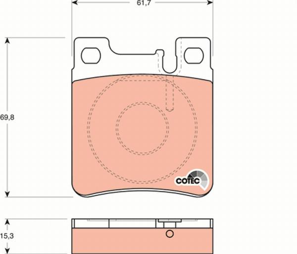 TRW GDB1123 - Гальмівні колодки, дискові гальма autozip.com.ua