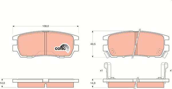 TRW GDB1127 - Гальмівні колодки, дискові гальма autozip.com.ua
