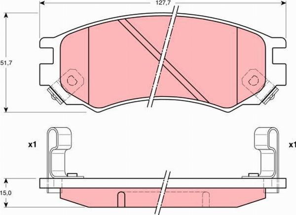 TRW GDB1175 - Гальмівні колодки, дискові гальма autozip.com.ua
