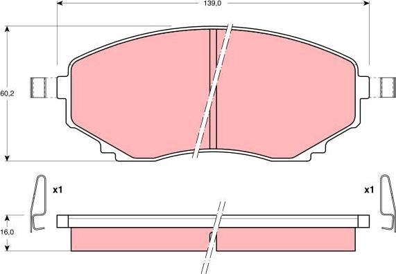 TRW GDB1177 - Гальмівні колодки, дискові гальма autozip.com.ua