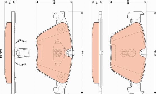 TRW GDB1854 - Гальмівні колодки, дискові гальма autozip.com.ua