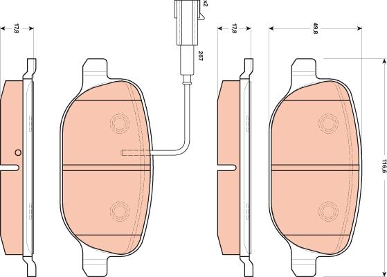 TRW GDB1851 - Гальмівні колодки, дискові гальма autozip.com.ua