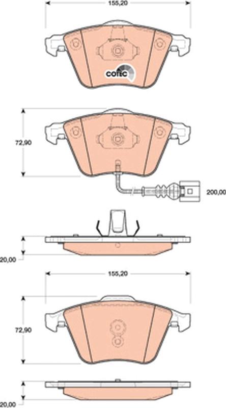 TRW GDB1809 - Гальмівні колодки, дискові гальма autozip.com.ua