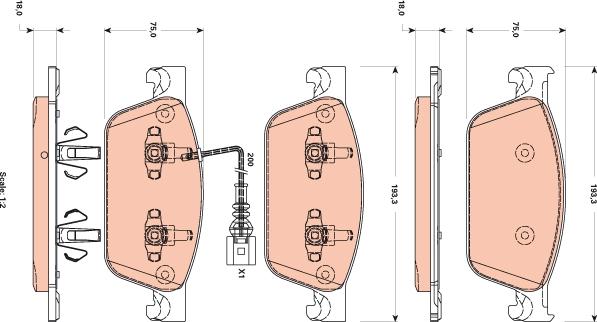 TRW GDB1887 - Гальмівні колодки, дискові гальма autozip.com.ua