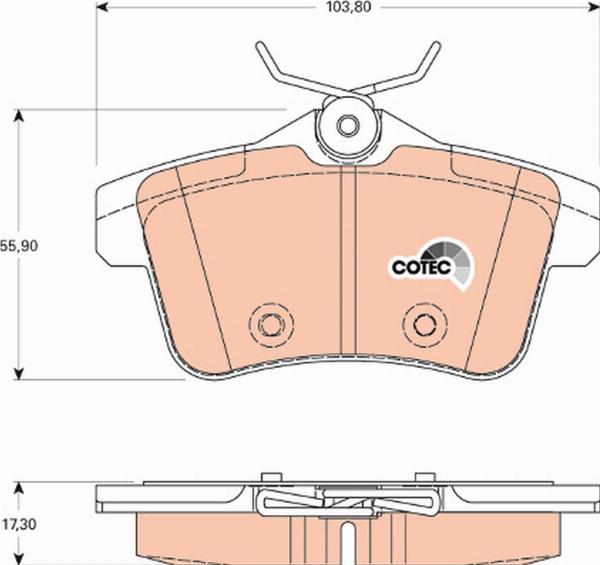 TRW GDB1828 - Гальмівні колодки, дискові гальма autozip.com.ua