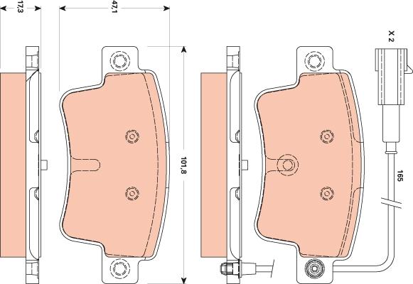 TRW GDB1872 - Гальмівні колодки, дискові гальма autozip.com.ua