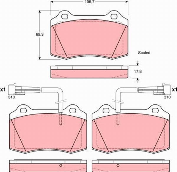 TRW GDB1392 - Гальмівні колодки, дискові гальма autozip.com.ua