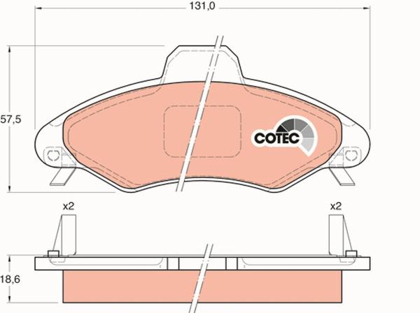 TRW GDB1349 - Гальмівні колодки, дискові гальма autozip.com.ua