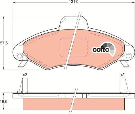 TRW GDB1349 - Гальмівні колодки, дискові гальма autozip.com.ua