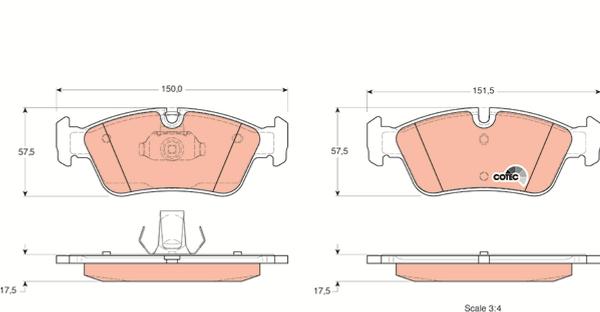 TRW GDB1348 - Гальмівні колодки, дискові гальма autozip.com.ua