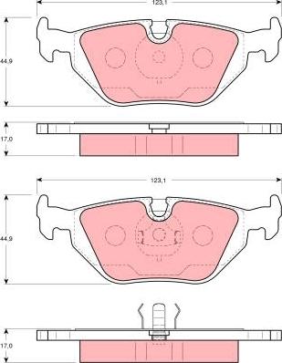 TRW GDB1343 - Гальмівні колодки, дискові гальма autozip.com.ua