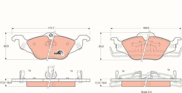 TRW GDB1351 - Гальмівні колодки, дискові гальма autozip.com.ua