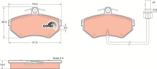 TRW GDB1366 - Гальмівні колодки, дискові гальма autozip.com.ua