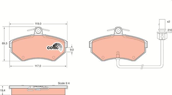 TRW GDB1366 - Гальмівні колодки, дискові гальма autozip.com.ua