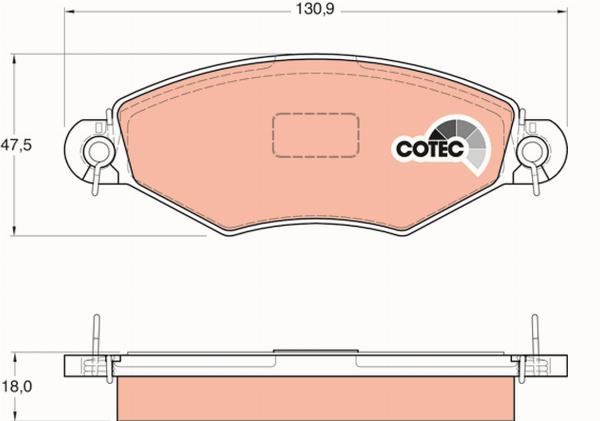 TRW GDB1361 - Гальмівні колодки, дискові гальма autozip.com.ua
