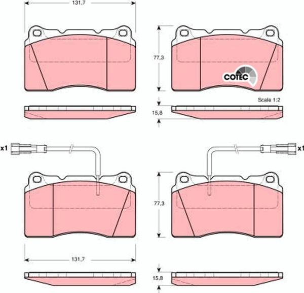 TRW GDB1363 - Гальмівні колодки, дискові гальма autozip.com.ua