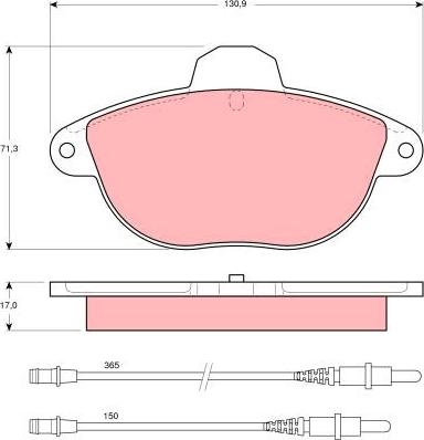 TRW GDB1301 - Гальмівні колодки, дискові гальма autozip.com.ua