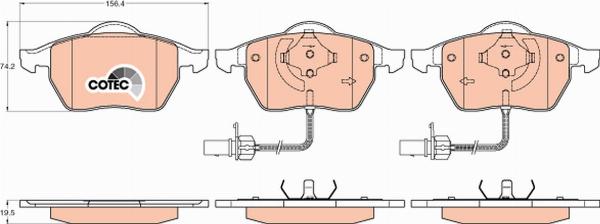 TRW GDB1307 - Гальмівні колодки, дискові гальма autozip.com.ua