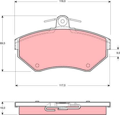 TRW GDB1312 - Гальмівні колодки, дискові гальма autozip.com.ua