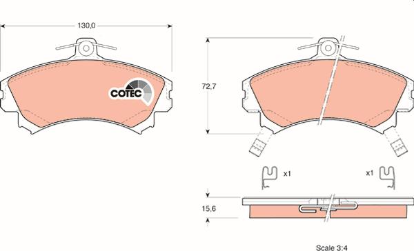TRW GDB1317 - Гальмівні колодки, дискові гальма autozip.com.ua