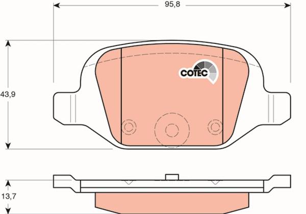 TRW GDB1384 - Гальмівні колодки, дискові гальма autozip.com.ua