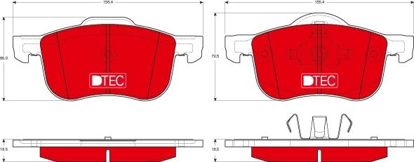 TRW GDB1388DTE - Гальмівні колодки, дискові гальма autozip.com.ua