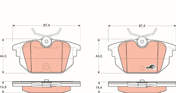 TRW GDB1333 - Гальмівні колодки, дискові гальма autozip.com.ua