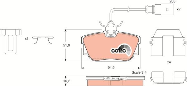 TRW GDB1326 - Гальмівні колодки, дискові гальма autozip.com.ua