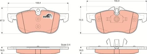 TRW GDB1374 - Гальмівні колодки, дискові гальма autozip.com.ua