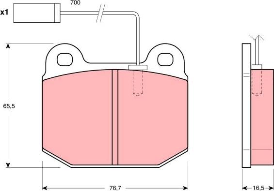 TRW GDB1253 - Гальмівні колодки, дискові гальма autozip.com.ua