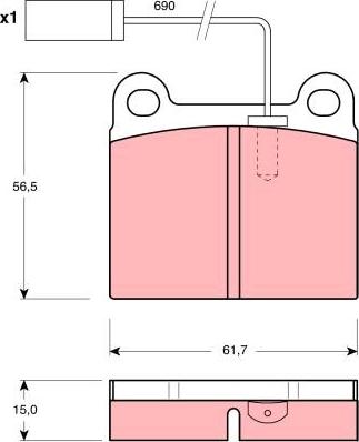 TRW GDB1252 - Гальмівні колодки, дискові гальма autozip.com.ua