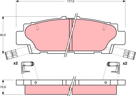 TRW GDB1257DT - Гальмівні колодки, дискові гальма autozip.com.ua