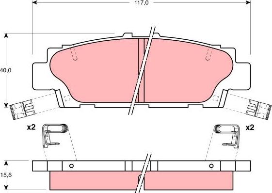 TRW GDB1257 - Гальмівні колодки, дискові гальма autozip.com.ua