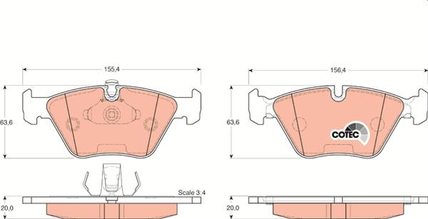 TRW GDB1264 - Гальмівні колодки, дискові гальма autozip.com.ua