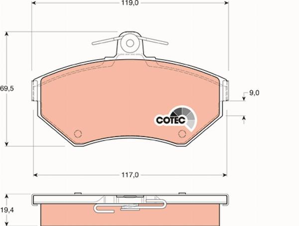 TRW GDB1266 - Гальмівні колодки, дискові гальма autozip.com.ua