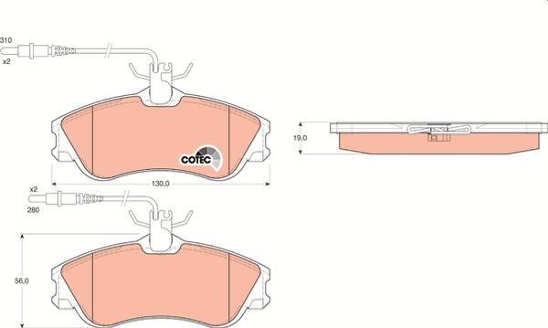 TRW GDB1260 - Гальмівні колодки, дискові гальма autozip.com.ua