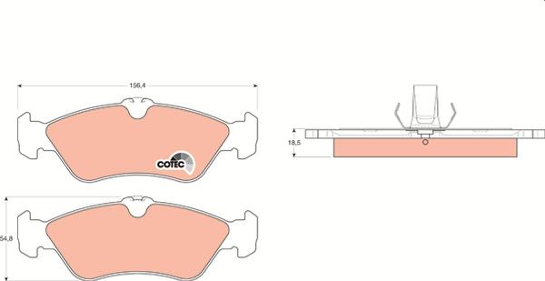 TRW GDB1263 - Гальмівні колодки, дискові гальма autozip.com.ua