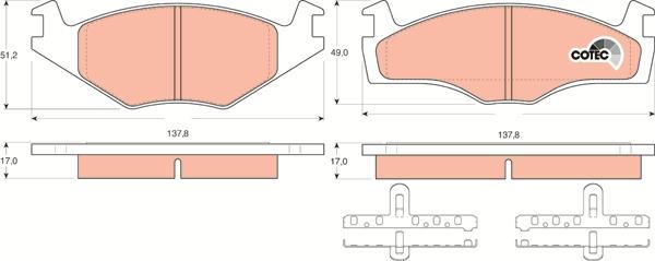 TRW GDB1219 - Гальмівні колодки, дискові гальма autozip.com.ua