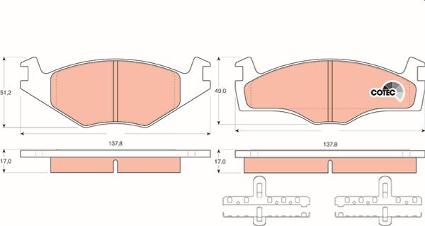 TRW GDB1219 - Гальмівні колодки, дискові гальма autozip.com.ua
