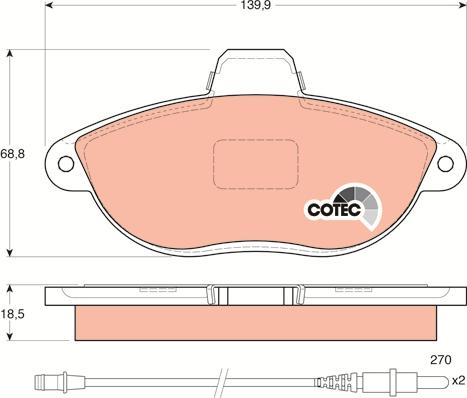 TRW GDB1216 - Гальмівні колодки, дискові гальма autozip.com.ua