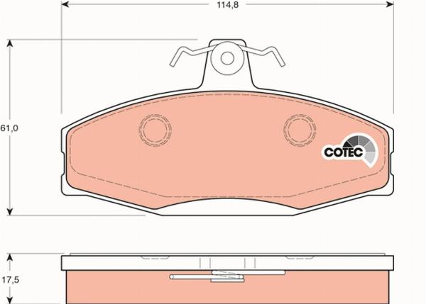 TRW GDB1280 - Гальмівні колодки, дискові гальма autozip.com.ua