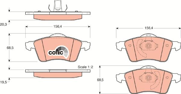 TRW GDB1282 - Гальмівні колодки, дискові гальма autozip.com.ua