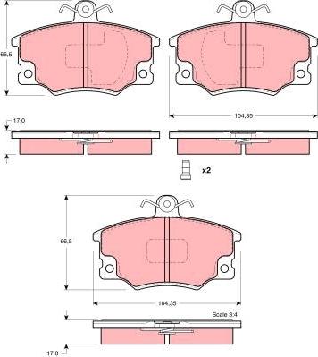 TRW GDB1223 - Гальмівні колодки, дискові гальма autozip.com.ua