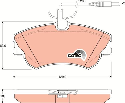 TRW GDB1270 - Гальмівні колодки, дискові гальма autozip.com.ua