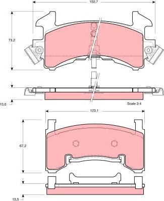 TRW GDB1272 - Гальмівні колодки, дискові гальма autozip.com.ua