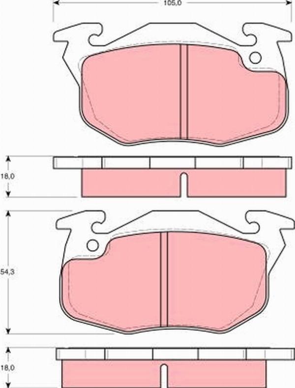TRW GDB1277 - Гальмівні колодки, дискові гальма autozip.com.ua