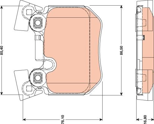 TRW GDB1795 - Гальмівні колодки, дискові гальма autozip.com.ua